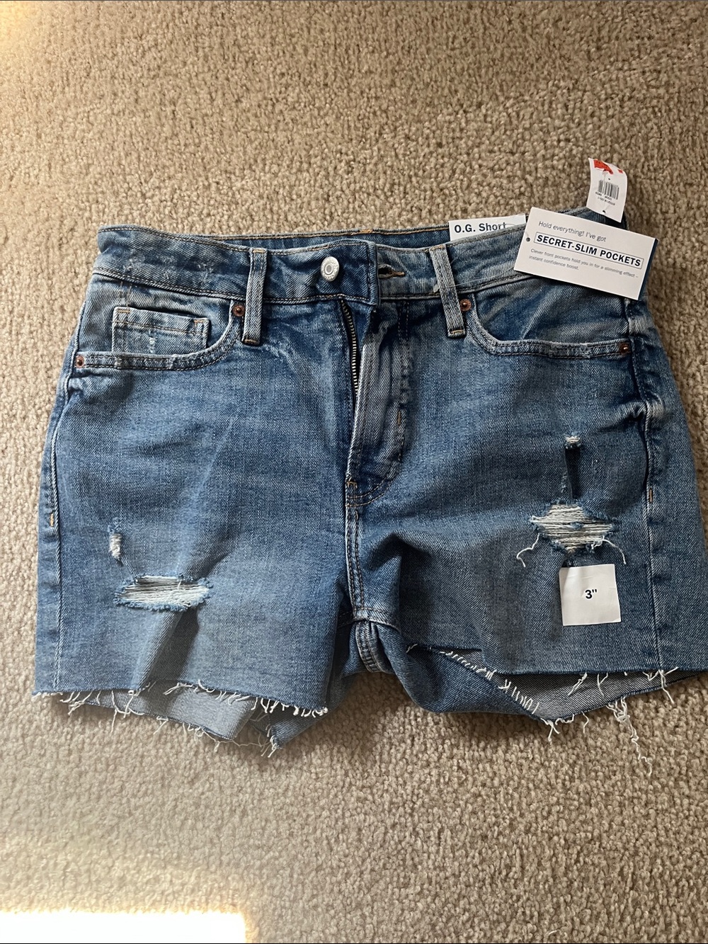 Women's Distressed Denim Shorts - Blue